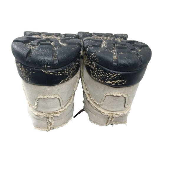 Yellow Port Boots Mens Size 8 Beige Recycled Tires & Trucking Canvas.